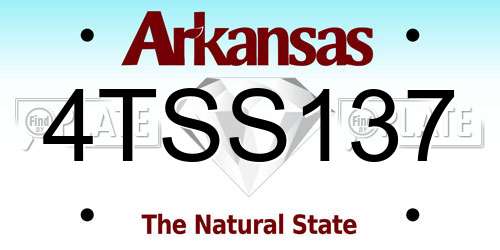 4TSS137 Arkansas License Plate