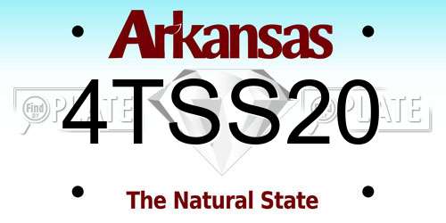 4TSS20 Arkansas License Plate