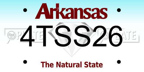 4TSS26 Arkansas License Plate