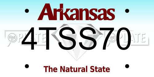 4TSS70 Arkansas License Plate
