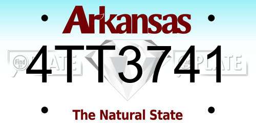 4TT3741 Arkansas License Plate