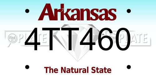 4TT460 Arkansas License Plate