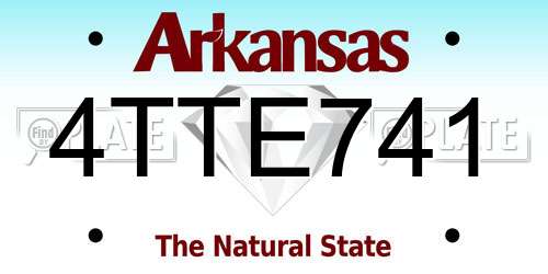 4TTE741 Arkansas License Plate