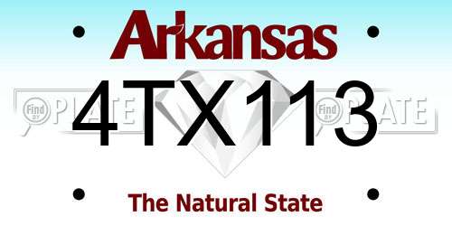 4TX113 Arkansas License Plate