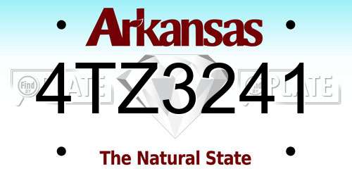 4TZ3241 Arkansas License Plate