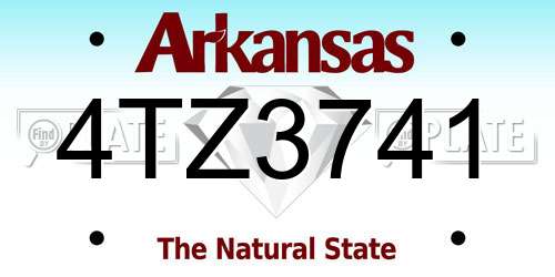 4TZ3741 Arkansas License Plate