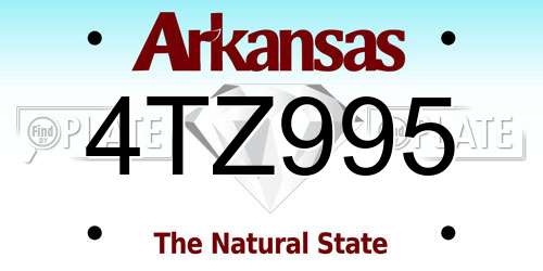 4TZ995 Arkansas License Plate