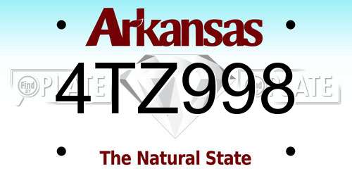 4TZ998 Arkansas License Plate