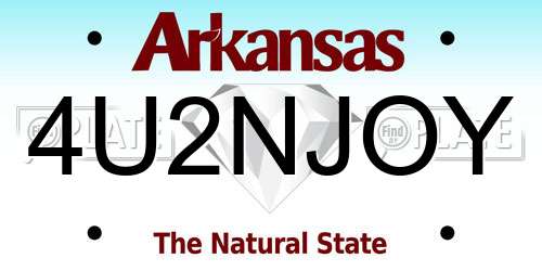 4U2NJOY Arkansas License Plate