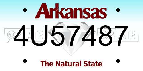 4U57487 Arkansas License Plate