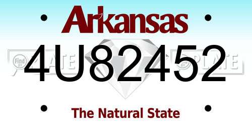4U82452 Arkansas License Plate