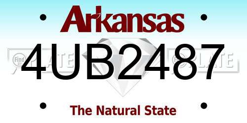 4UB2487 Arkansas License Plate