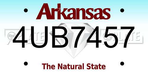4UB7457 Arkansas License Plate