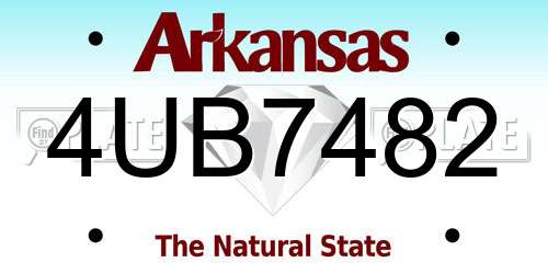 4UB7482 Arkansas License Plate
