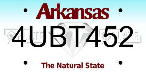 4UBT452 Arkansas License Plate