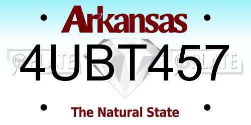 4UBT457 Arkansas License Plate