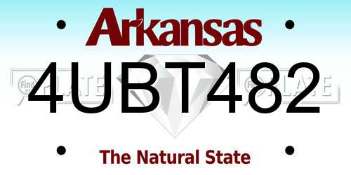 4UBT482 Arkansas License Plate