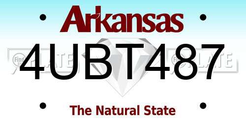 4UBT487 Arkansas License Plate