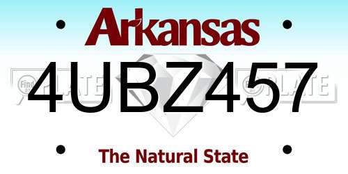 4UBZ457 Arkansas License Plate