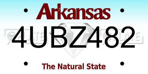 4UBZ482 Arkansas License Plate