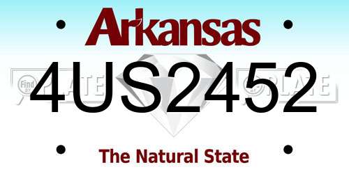 4US2452 Arkansas License Plate
