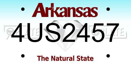 4US2457 Arkansas License Plate