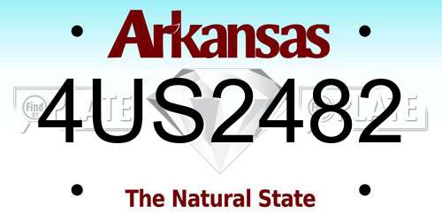4US2482 Arkansas License Plate