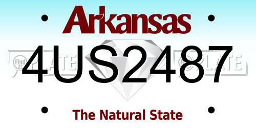 4US2487 Arkansas License Plate