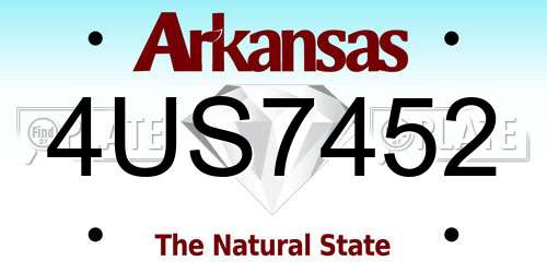 4US7452 Arkansas License Plate