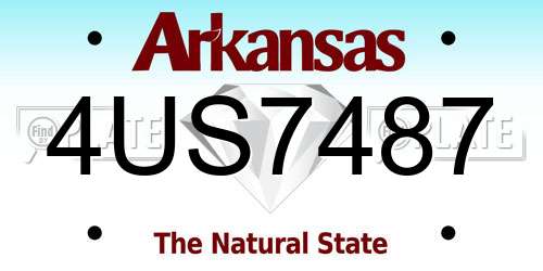 4US7487 Arkansas License Plate