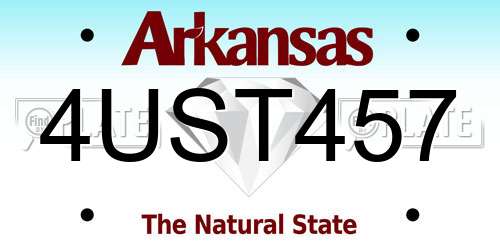 4UST457 Arkansas License Plate
