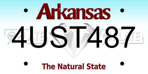 4UST487 Arkansas License Plate