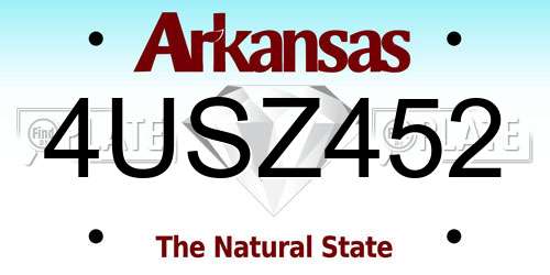 4USZ452 Arkansas License Plate