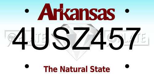 4USZ457 Arkansas License Plate