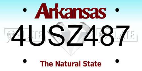 4USZ487 Arkansas License Plate