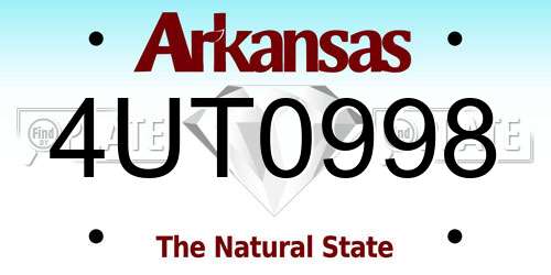 4UT0998 Arkansas License Plate