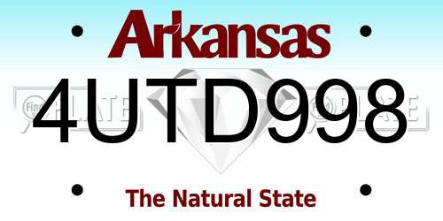 4UTD998 Arkansas License Plate