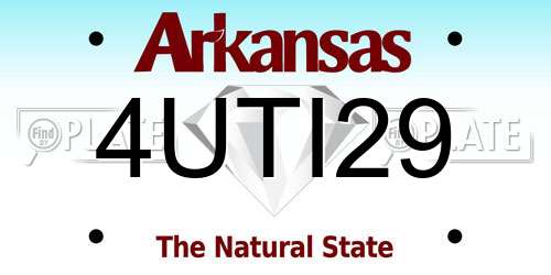 4UTI29 Arkansas License Plate