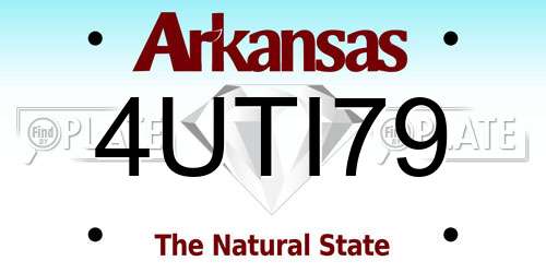 4UTI79 Arkansas License Plate