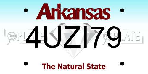 4UZI79 Arkansas License Plate