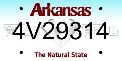 4V29314 Arkansas License Plate