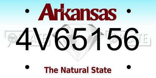 4V65156 Arkansas License Plate
