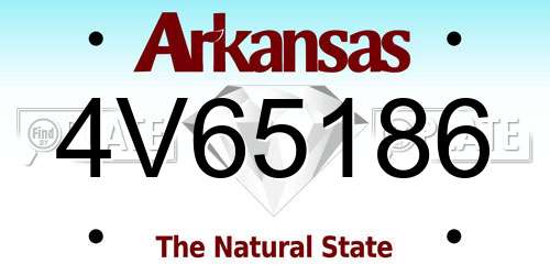 4V65186 Arkansas License Plate