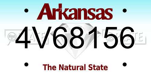 4V68156 Arkansas License Plate