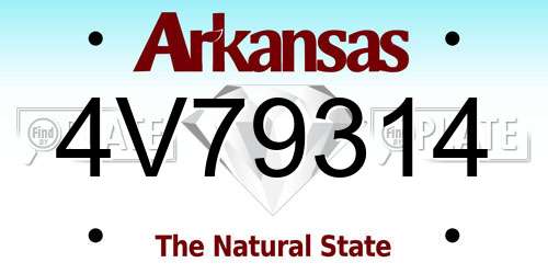 4V79314 Arkansas License Plate