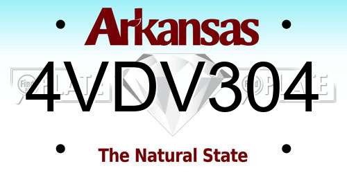 4VDV304 Arkansas License Plate