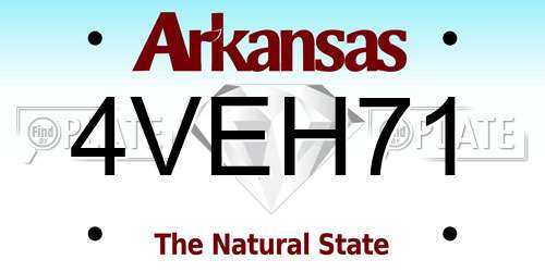 4VEH71 Arkansas License Plate