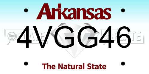 4VGG46 Arkansas License Plate