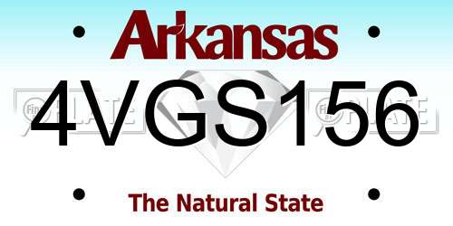 4VGS156 Arkansas License Plate