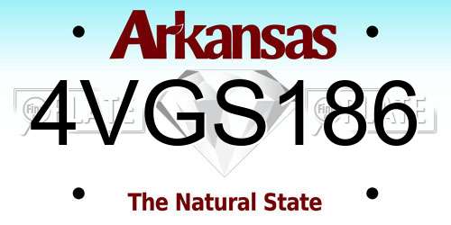 4VGS186 Arkansas License Plate